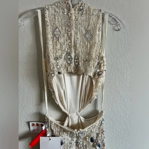 ⌛️ Captivating Mac Duggal Waist Cutout Back Slit Dress 👗#5740 - Picture 9 of 12